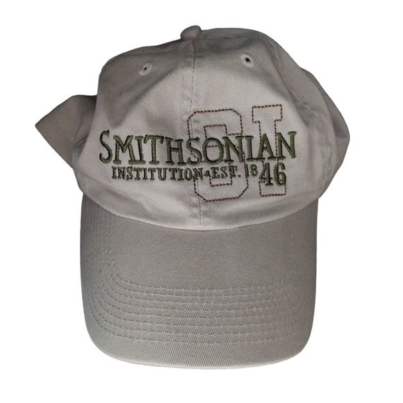 Smithsonian Institution Est 1846 Tan Baseball Hat Cap Perrin Adjustable Cotton - Picture 1 of 7